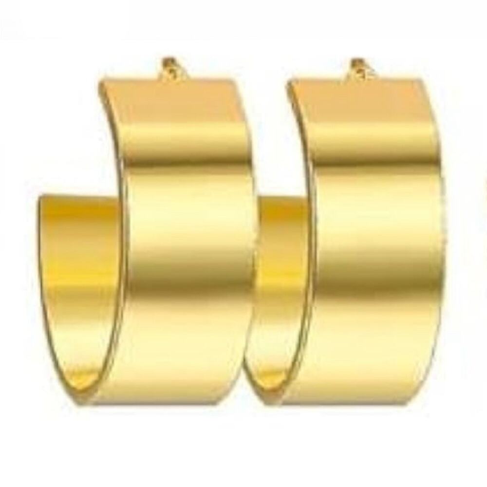 Gold flat hoop earrings